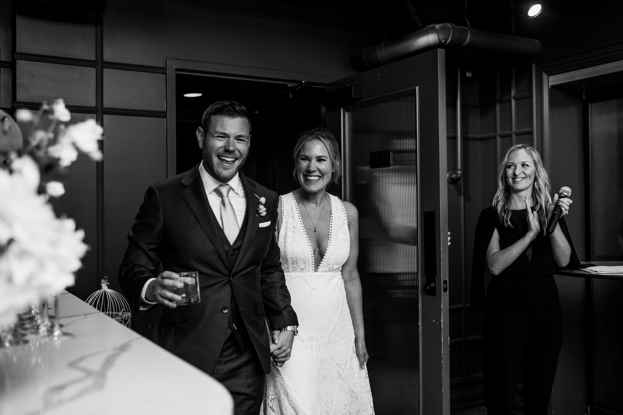 858-bride-groom-entrance-brewery-wedding-toronto-maverick-black-white-photos-documentary.jpg
